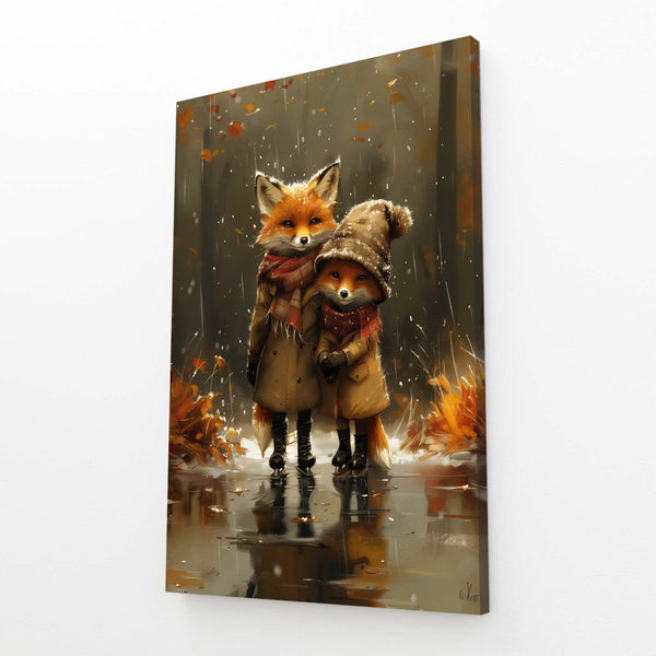 Adorable Fox Family Canvas Art | MusaArtGallery™