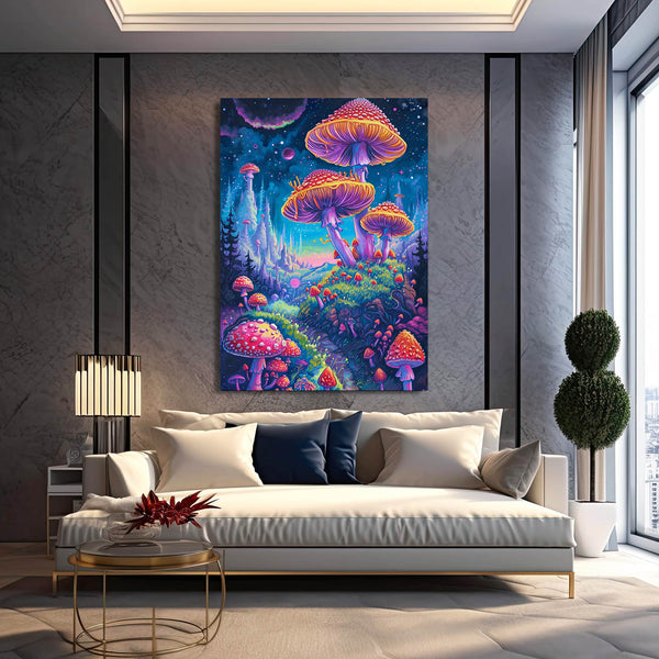 Colorful Mushroom Art Cavas