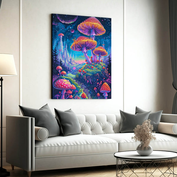 Colorful Mushroom Art Cavas