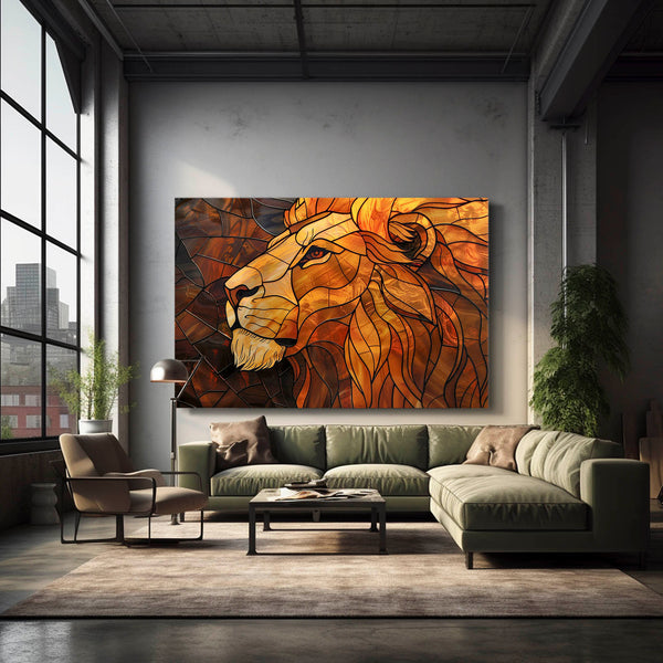 Amber Glow Lion Wall Art | MusaArtGallery™