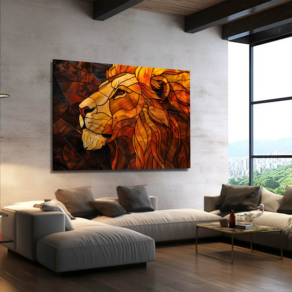 Amber Glow Lion Wall Art | MusaArtGallery™