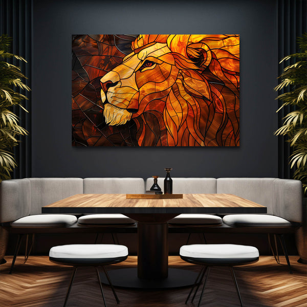 Amber Glow Lion Wall Art | MusaArtGallery™