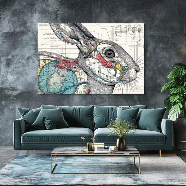 Anatomy Bunny Rabbit Wall Art