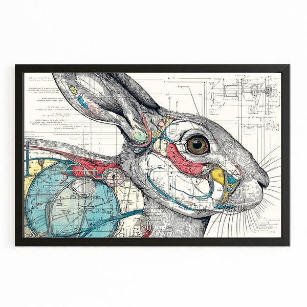 Anatomy Bunny Rabbit Wall Art