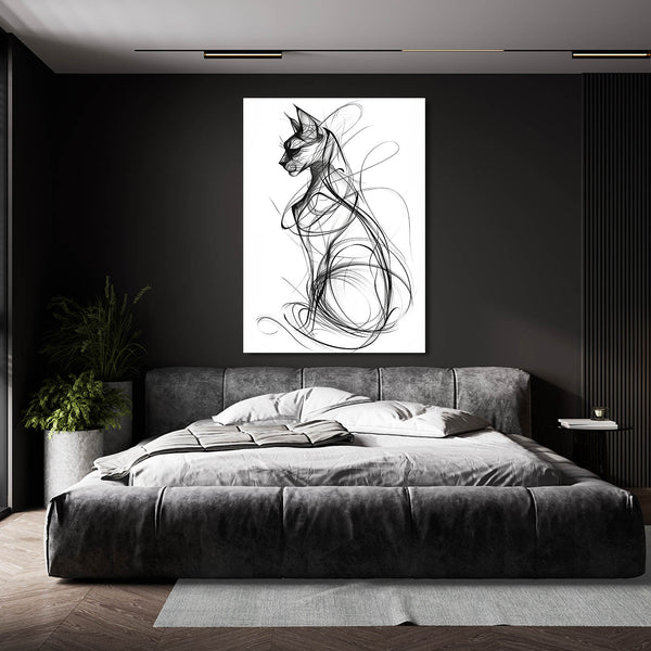 Angry Cat Drawing Wall Art | MusaArtGallery™