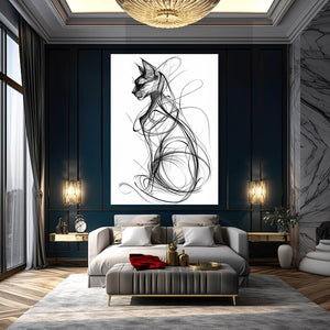 Angry Cat Drawing Wall Art | MusaArtGallery™
