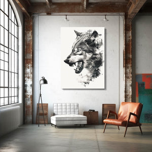 Angry Wolf Canvas Art  | MusaArtGallery™