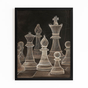 Antique Chess Pieces Art