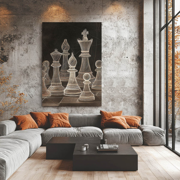 Antique Chess Pieces Art