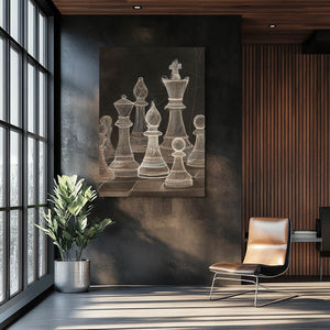 Antique Chess Pieces Art