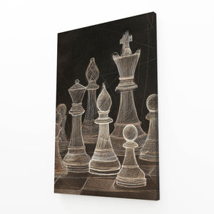 Antique Chess Pieces Art