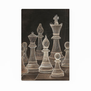 Antique Chess Pieces Art