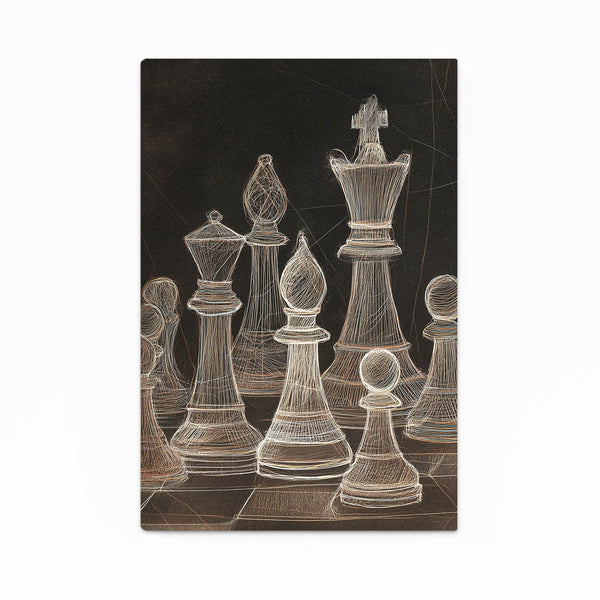 Antique Chess Pieces Art
