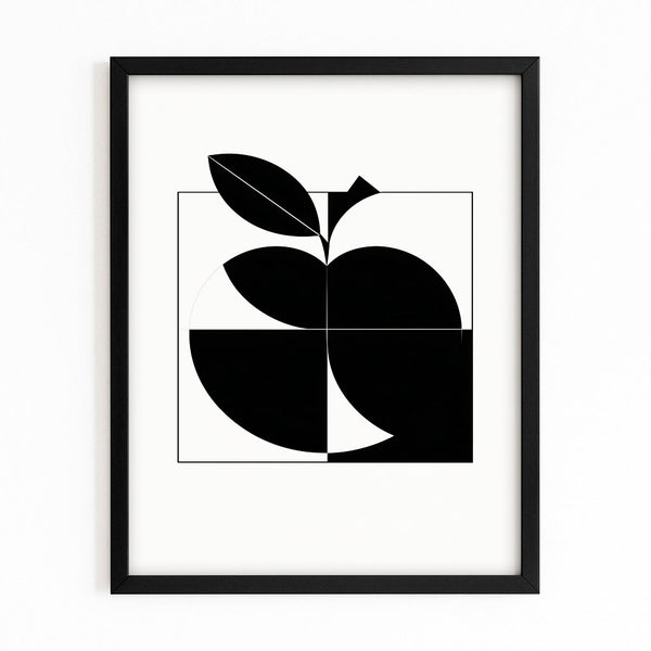 Apple Art Black And White