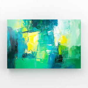 Aqua Glow Green Abstract Art | MusaArtGallery™