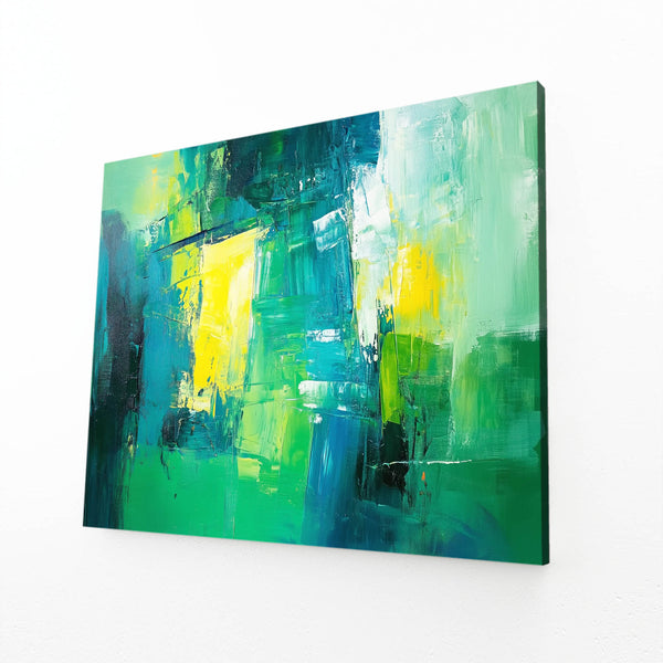 Aqua Glow Green Abstract Art | MusaArtGallery™