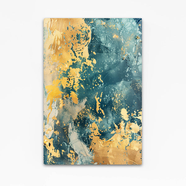 Aqua Gold Abstract Art | MusaArtGallery™