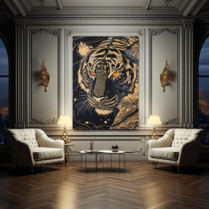 Black and Gold Tiger Art | MusaArtGallery™