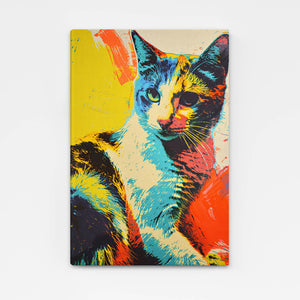 Artistic Colored Cat Wall Art | MusaArtGallery™