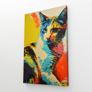 Artistic Colored Cat Wall Art | MusaArtGallery™