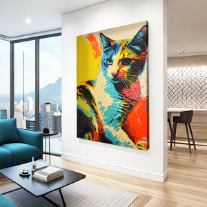 Artistic Colored Cat Wall Art | MusaArtGallery™