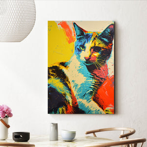 Artistic Colored Cat Wall Art | MusaArtGallery™