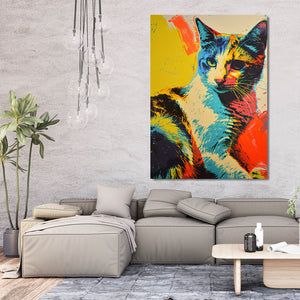 Artistic Colored Cat Wall Art | MusaArtGallery™