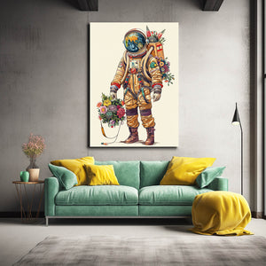  Astronaut And Flowers Art  | MusaArtGallery™