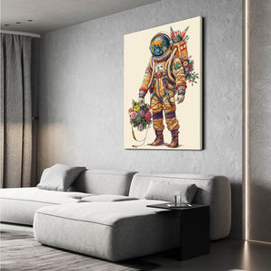  Astronaut And Flowers Art  | MusaArtGallery™
