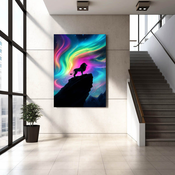 Aurora Glow Lion Wall Art | MusaArtGallery™