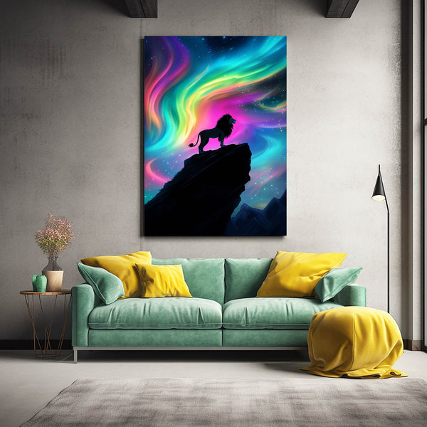 Aurora Glow Lion Wall Art | MusaArtGallery™