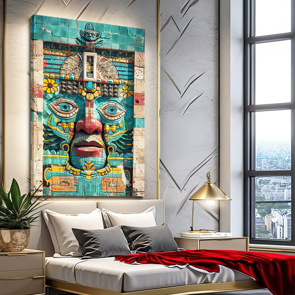 Aztec Face Mexican Wall Art | MusaArtGallery™