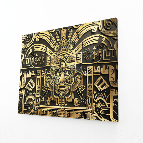 Aztec Gold Design Mexican Wall Art | MusaArtGallery™