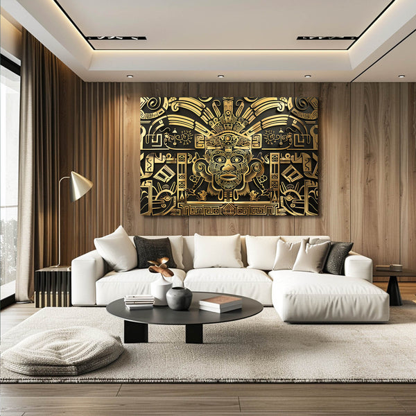 Aztec Gold Design Mexican Wall Art | MusaArtGallery™