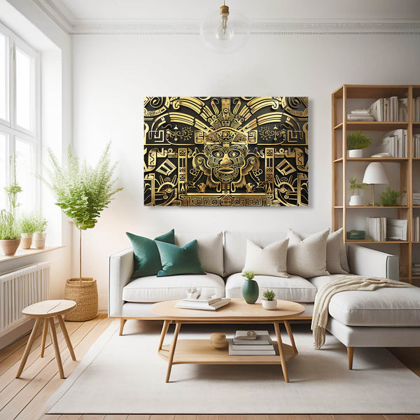 Aztec Gold Design Mexican Wall Art | MusaArtGallery™