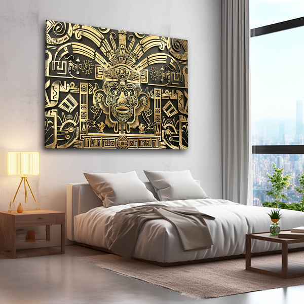 Aztec Gold Design Mexican Wall Art | MusaArtGallery™