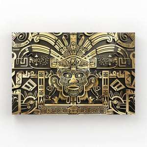 Aztec Gold Design Mexican Wall Art | MusaArtGallery™