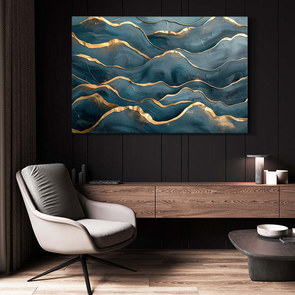 Azure Waves Abstract Art | MusaArtGallery™