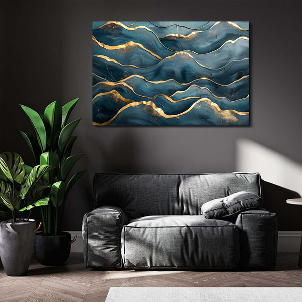 Azure Waves Abstract Art | MusaArtGallery™