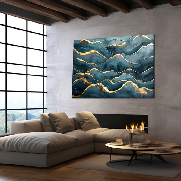 Azure Waves Abstract Art | MusaArtGallery™