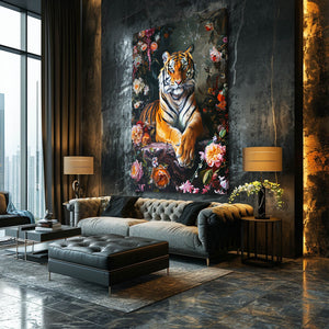 Floral Tiger Wall Art | MusaArtGallery™ 