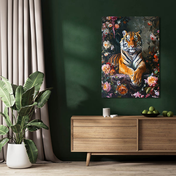 Floral Tiger Wall Art | MusaArtGallery™ 