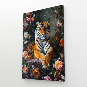 Floral Tiger Wall Art | MusaArtGallery™ 