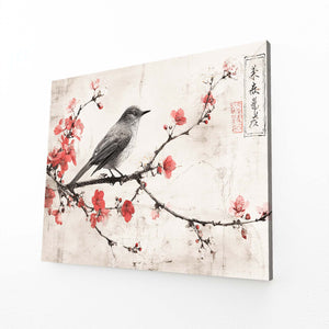 Bird Cherry Blossom Branch Art