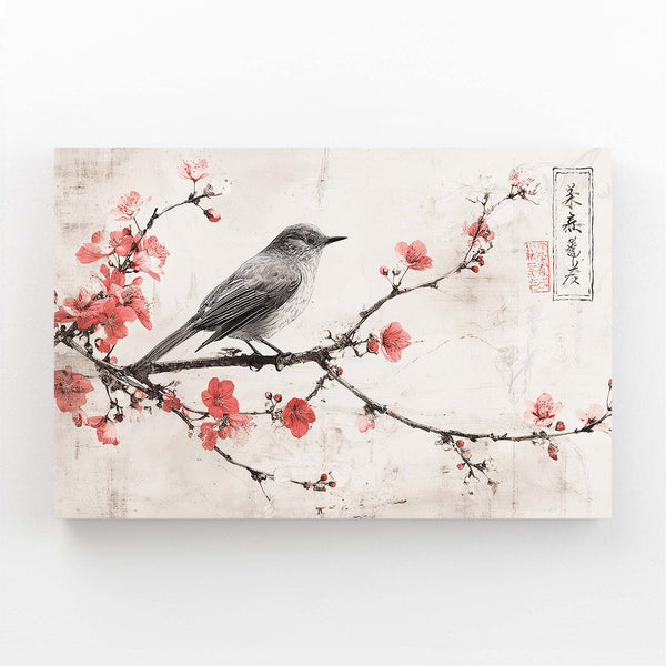 Bird Cherry Blossom Branch Art