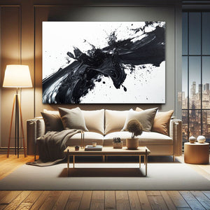 Black Abstract Art And White