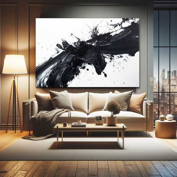 Black Abstract Art And White