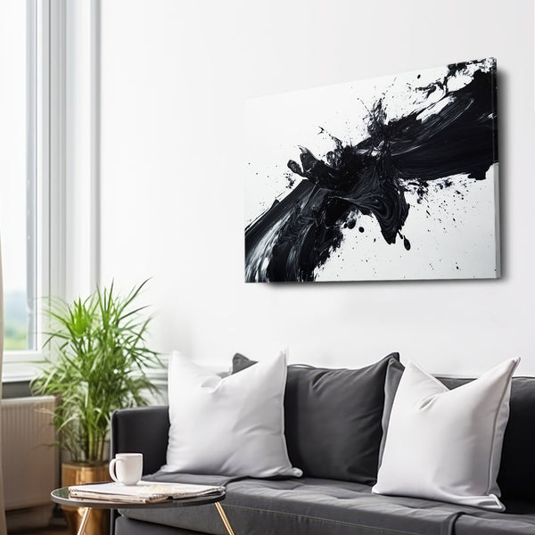 Black Abstract Art And White