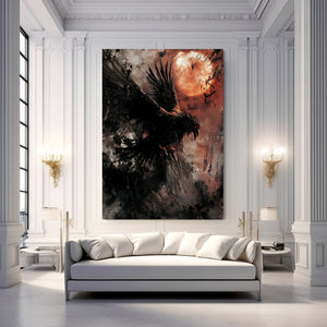 Black Abstract Art Crow