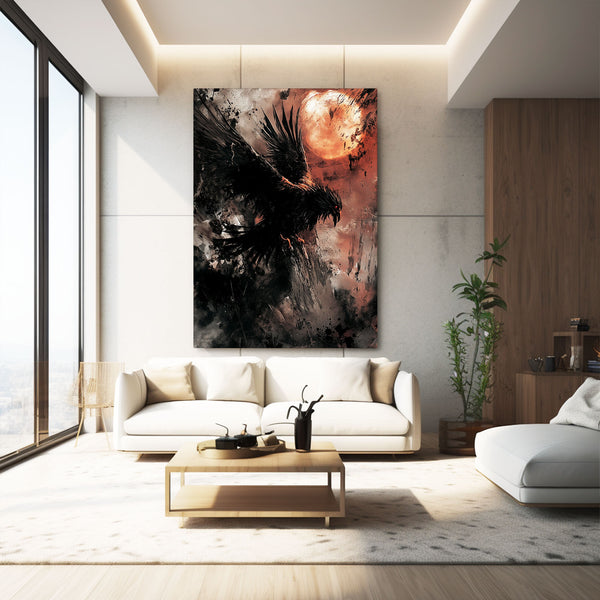 Black Abstract Art Crow